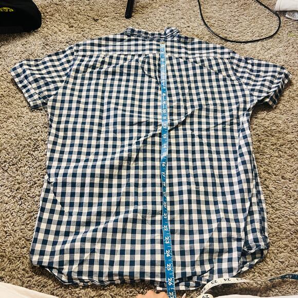 Mens J Crew Short Sleeve Blue Picnic Checkered Button Up M - Picture 3 of 4